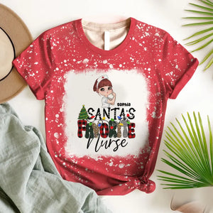 Personalized Santa's Favorite Nurse Nurse Christmas Bleacher 3D T-shirt Printed HTHVQ23612