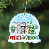 Personalized Feliz Navidog Dog In The Snow Custom Name Acrylic Ornament Printed MTKVH23645