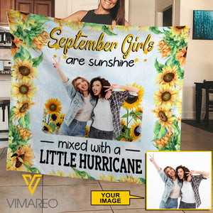 Personalized September Girl Fleece Blanket JUE-MA19