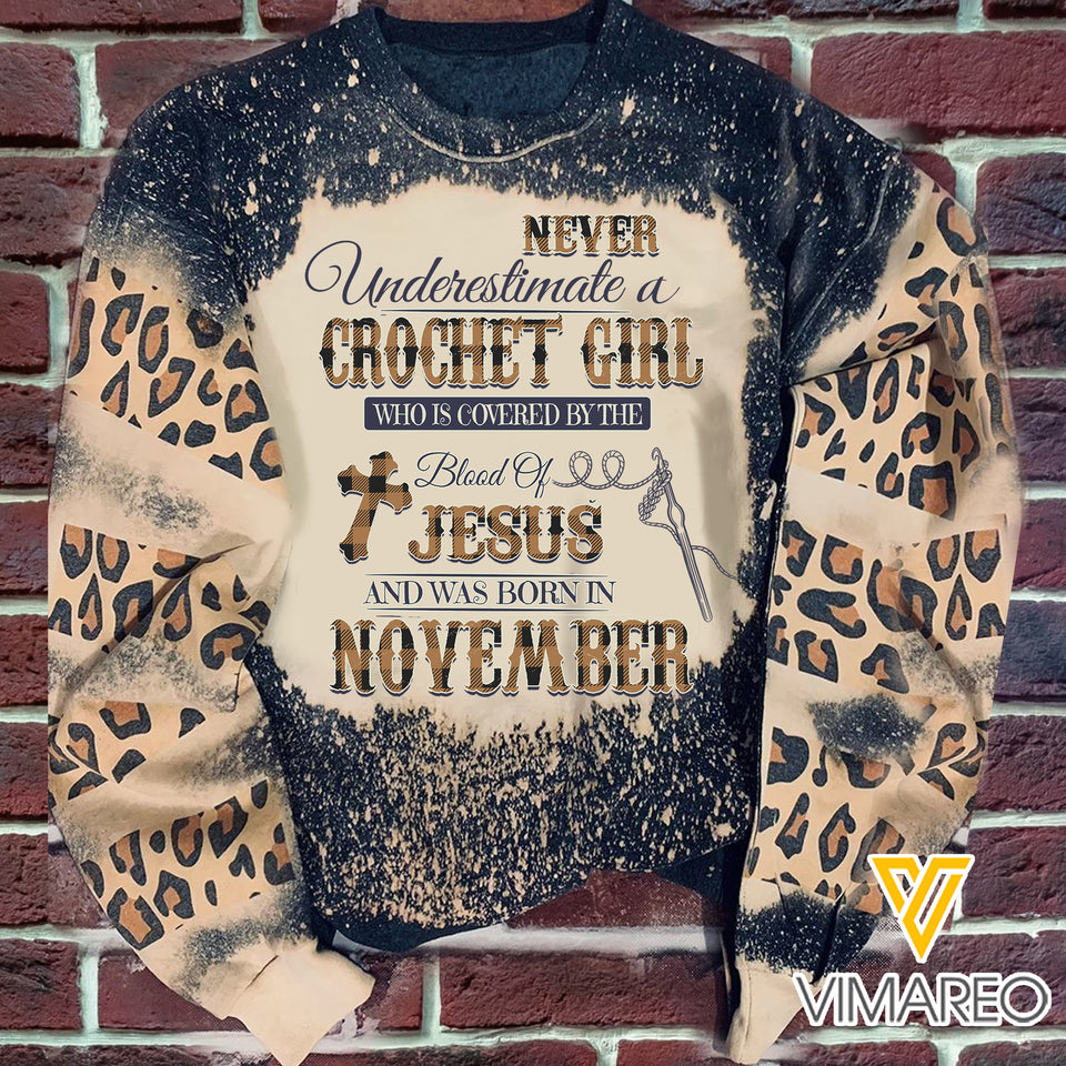 NOVEMBER CROCHET GIRL BLOOD OF JESUS SWEATSHIRT PRINTED TNMA