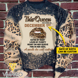 DECEMBER GIRL CAN'T CONTROL BLEACHED SWEATSHIRT PRINTED