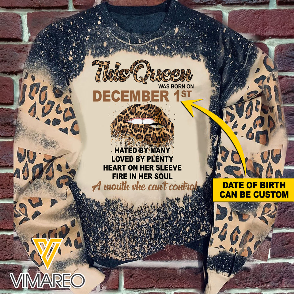 DECEMBER GIRL CAN'T CONTROL BLEACHED SWEATSHIRT PRINTED