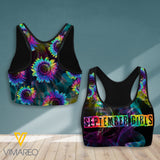 SEPTEMBER GIRL SUNFLOWER TIE DYE SPORT BRA/LEGGING
