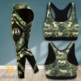 DACHSHUND DOG CAMO SPORT BRA/LEGGING