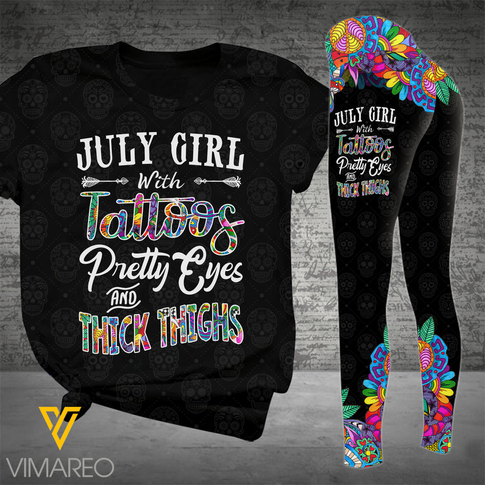 JULY GIRL WITH TATTOOS COMBO TSHIRT + LEGGING 3D PRINTED MAY-MA12