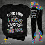 JUNE GIRL WITH TATTOOS COMBO TSHIRT + LEGGING 3D PRINTED MAY-MA12