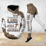 NOVEMBER GIRL BLOOD OF JESUS COMBO HOODIE / LEGGING PRINTED 3D