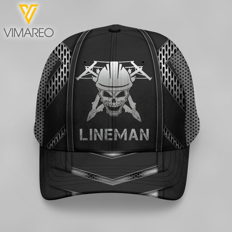 PERSONALIZED LINEMAN PEAKED CAP 3D LC