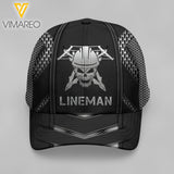 PERSONALIZED LINEMAN PEAKED CAP 3D LC