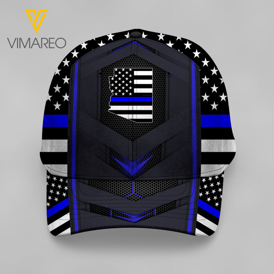 Arizona map blue line Peaked cap 3D MTP