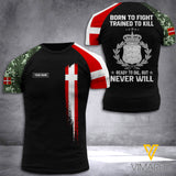 Customized Denmark Soldier 3D Printed Combat Shirt EZLN1407