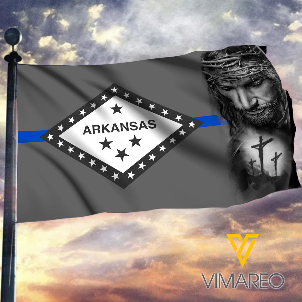 ARKANSAS BLUE LINE FLAG 3D PRINT JESUS