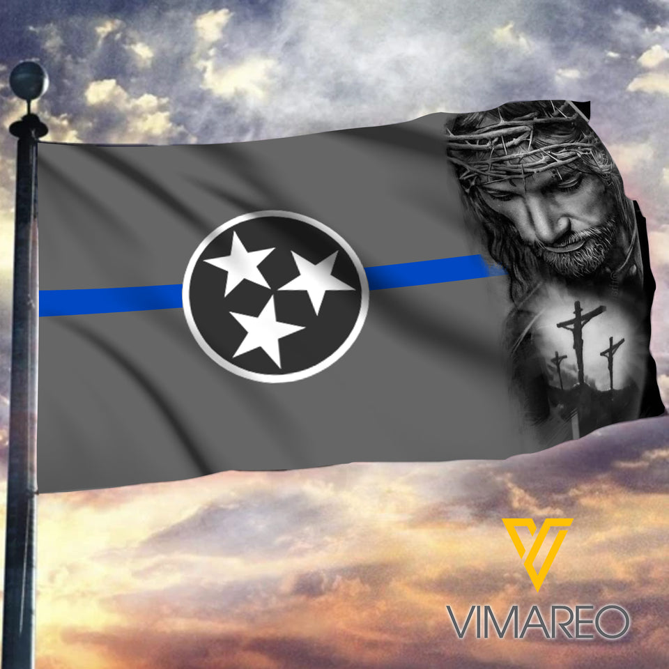 TENNESSEE BLUE LINE FLAG 3D PRINT JESUS