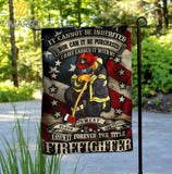 FIREFIGHTER AMERICA GARDEN FLAG