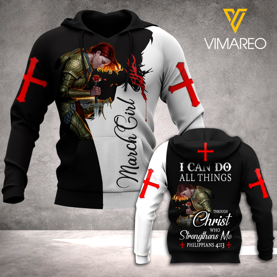March girl- Chirst HOODIE 3D PRINTED