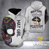 May girl- Skull HOODIE 3D PRINTED