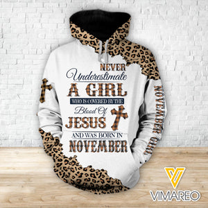 NOVEMBER GIRL BLOOD OF JESUS COMBO HOODIE / LEGGING PRINTED 3D