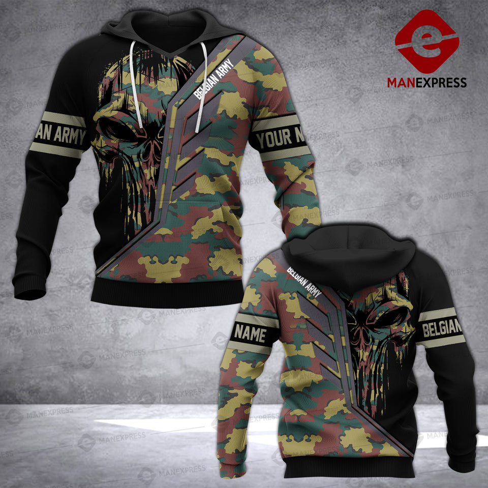 Customized Belgian Soldier 3D Printed Combat Hoodie EZQ1405