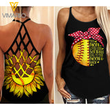 Softball girl Criss-Cross Open Back Camisole Tank Top 2204NGBMQ