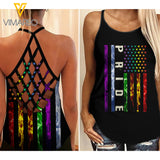 PRIDE LGBT girl Criss-Cross Open Back Camisole Tank Top 1904NGBMQ