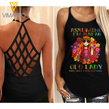 Hippie girl Criss-Cross Open Back Camisole Tank Top 0505NGBMQ