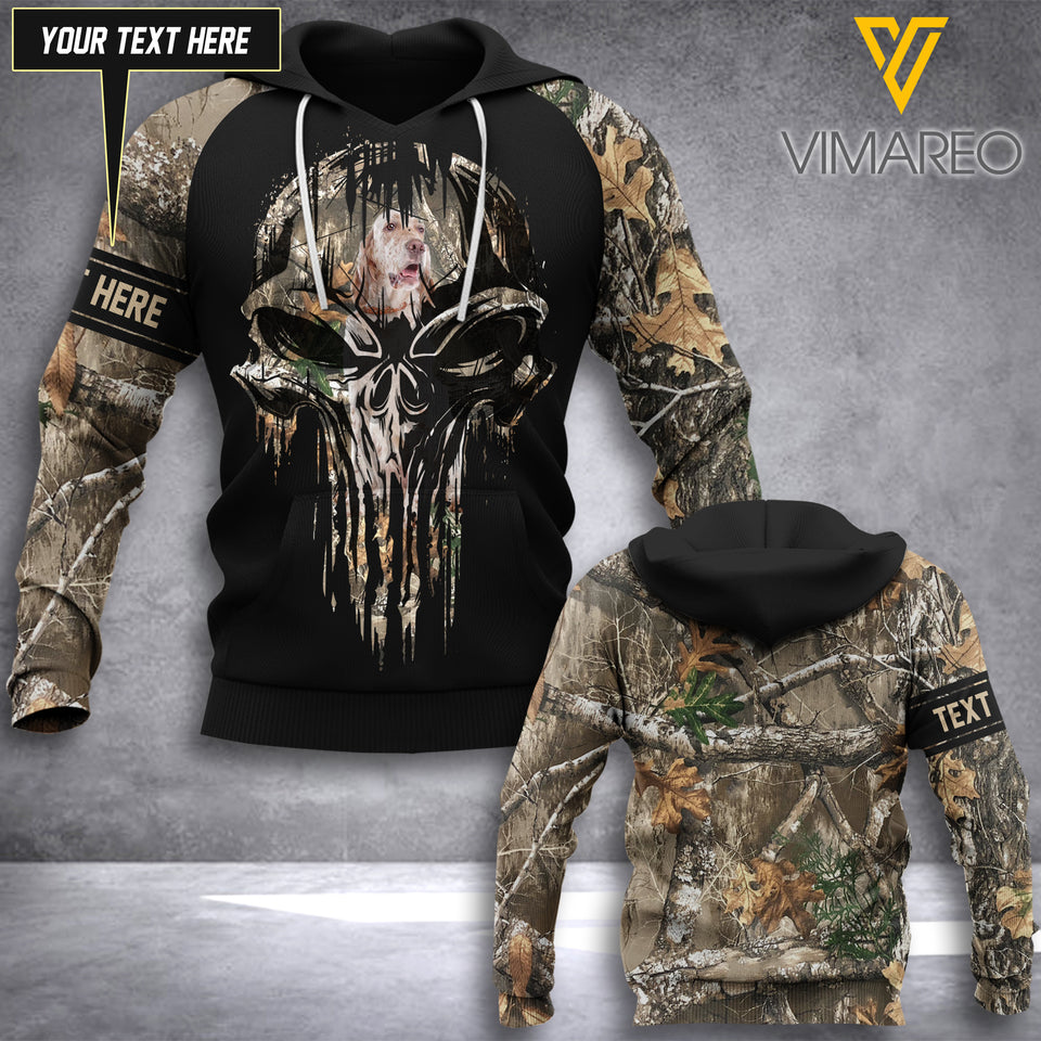 English Setter Hunting Camouflage CUSTOMIZED T SHIRT/HOODIE 3D PRINTED