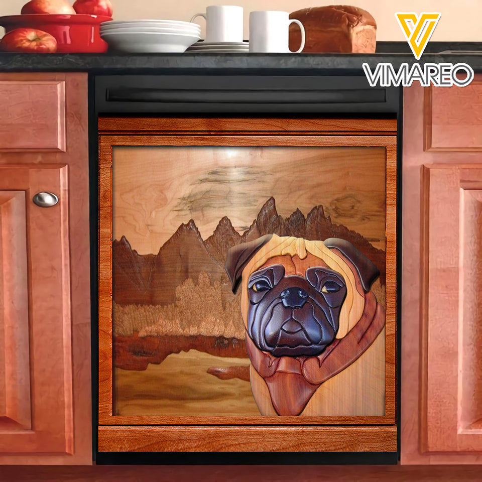 Pug Dog Kitchen Dishwasher Cover OCT-MA08