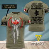 PHN PERSONALIZED CANADIAN VETERANS TSHIRT 3D PRINTED AUG-HQ27