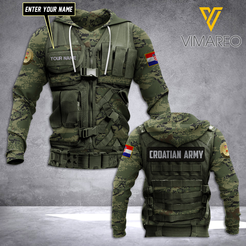 PHN Personalized Croatian Army 3D Printed Shirt APR-DT08