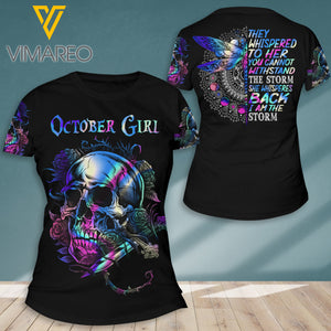 PHN OCTOBER GIRL TSHIRT 3D PRINTED SEP-DT21