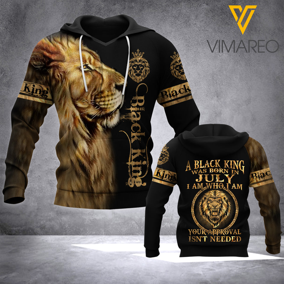 PHN BLACK KING WAS BORN IN JULY HOODIE PRINTED MAY-QH06