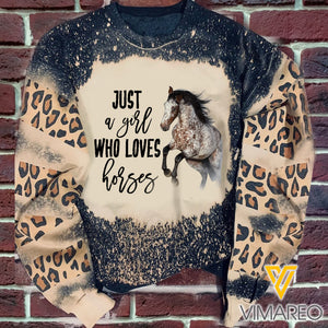 PHN Just A Girl Who Loves Appaloosa Horse Sweatshirt Printed SEP-QH23