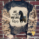 PHN Just A Girl Who Loves Friesian Horse Sweatshirt Printed SEP-QH23