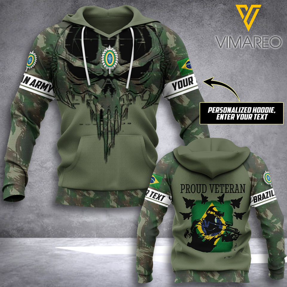 PHN PERSONALIZED BRAZIL VETERAN HOODIE 3D PRINTED MAY-LN13