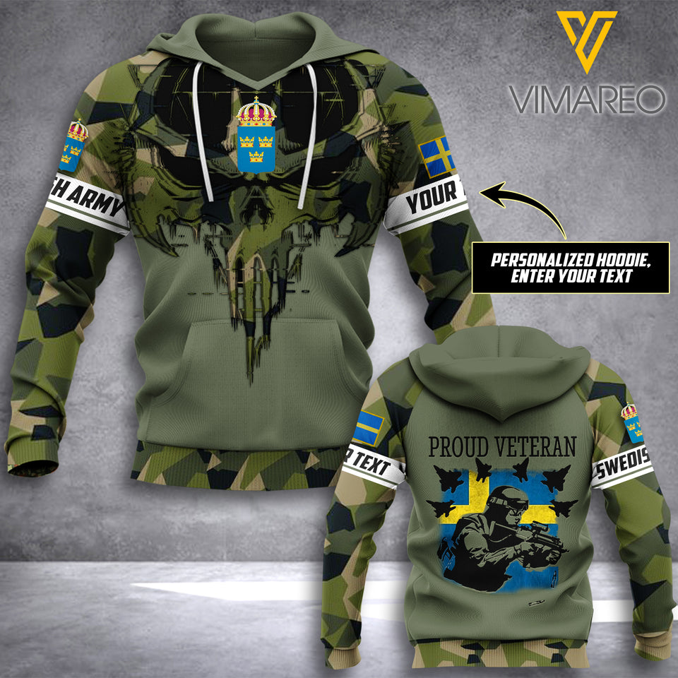 PHN PERSONALIZED SWEDEN VETERAN HOODIE 3D PRINTED MAY-LN12