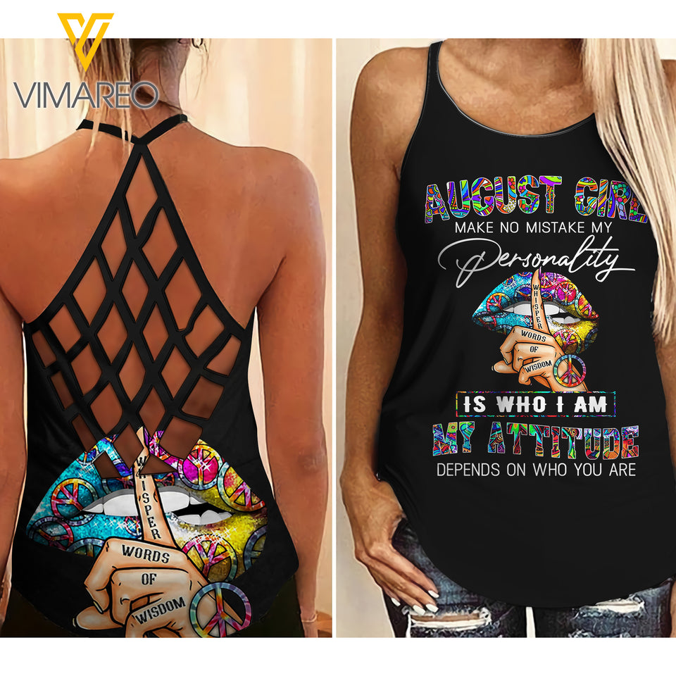 PHN August Girl Criss-Cross Open Back Camisole Tank Top MAR-DT18