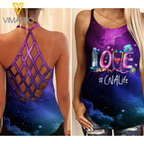 PHN CNA Life Criss-Cross Open Back Camisole Tank Top MAR-QH19