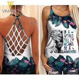 VMAH MAMASAURUS Criss-Cross Open Back Camisole Tank Top Legging MAR-QH11