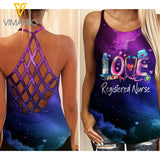 PHN Registered Nurse Criss-Cross Open Back Camisole Tank Top MAR-QH19