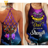 PHN May Girl Criss-Cross Open Back Camisole Tank Top Legging MAR-QH22