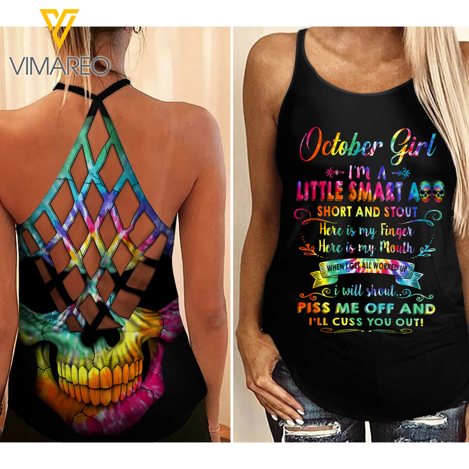 October Girl Criss-Cross Open Back Camisole Tank Top  ZQ3003