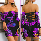 Tattoo Girl Lace Up Back Bardot Bodycon Dress EZQ110521