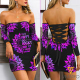 Lucky Girl Lace Up Back Bardot Bodycon Dress EZQ110521