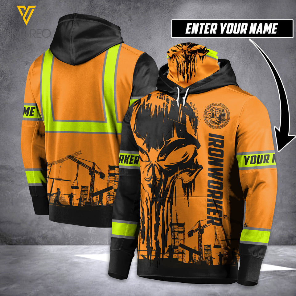 Customized Ironworker 3D Printed Combat T Shirt/Mask Hoodie EZQ60521