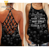 May Girl Ice Criss-Cross Open Back Camisole Tank Top ZHQ1703