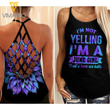 June girl yelling Criss-Cross Open Back Camisole Tank Top ZQ1403