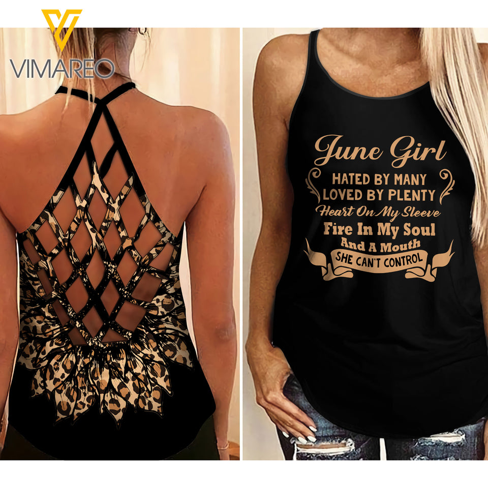 June Girl hate money Criss-Cross Open Back Camisole Tank Top 3 style ZT1403