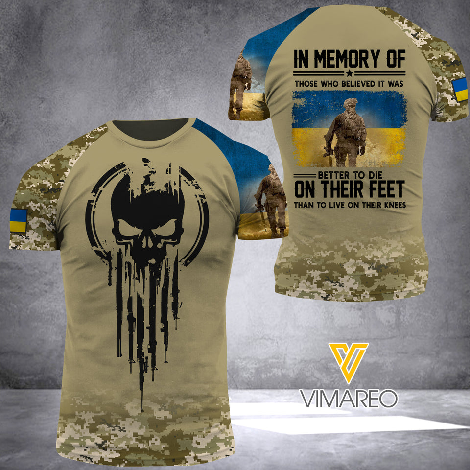 DH Personalized Ukraine Soldier/Veterans Tshirt 3D Printed HQ250421
