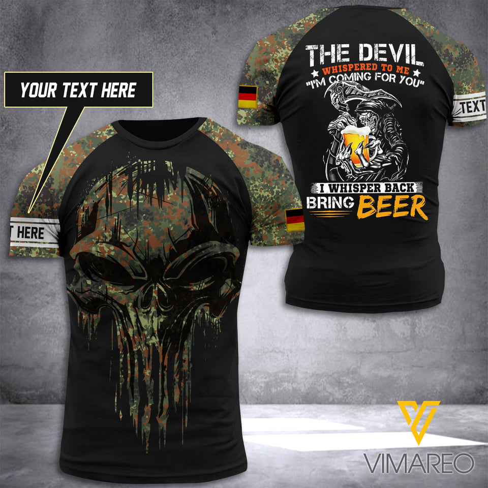 Customized German Soldier Bring Beer 3D Printed Combat Shirt EZHQ140621