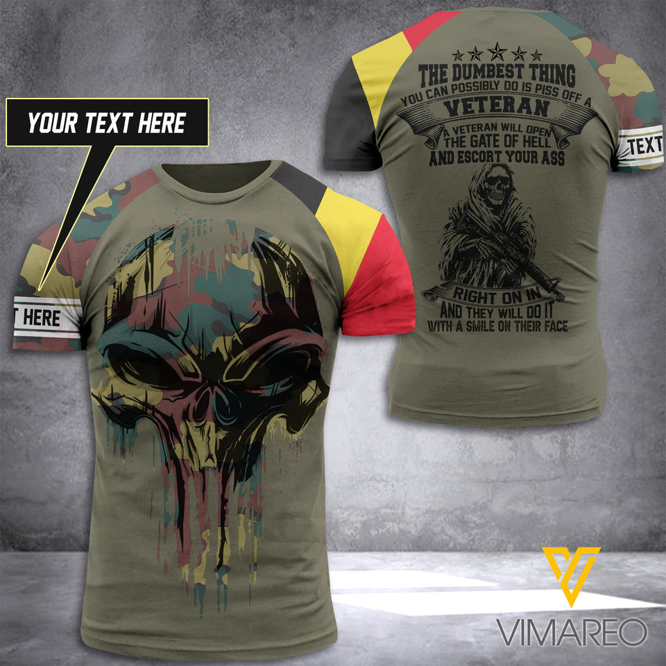 Customized Belgium Soldier 3D Printed Shirt EZPDT310521